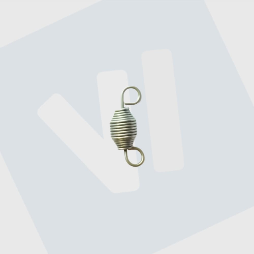 kleine metalen veer met aan het einde 2 ronde bevestigingspunten