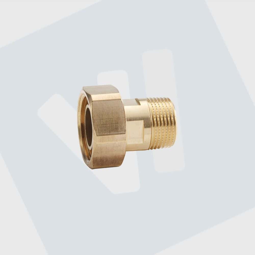 2-delige messing koppeling 1 1/2" voor watermeter