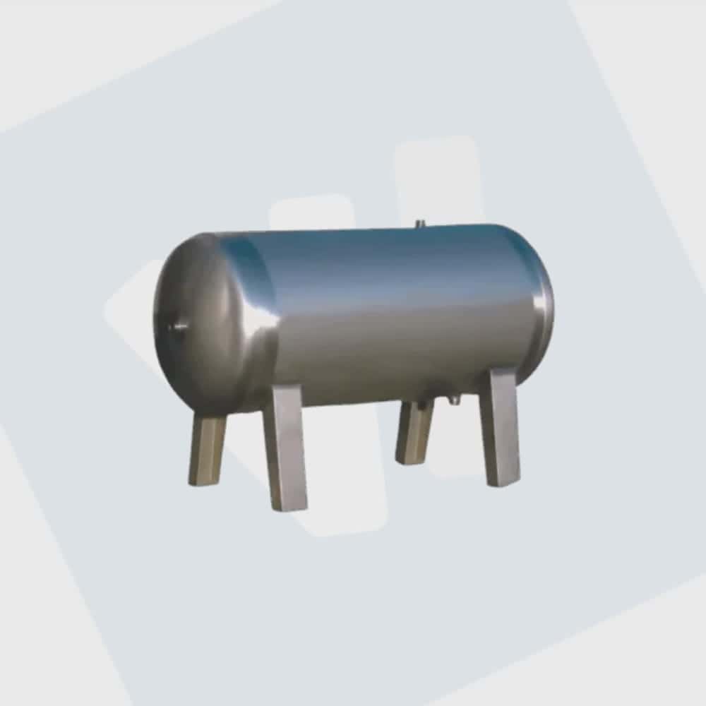 RVS304 tank/drukvat horizontaal 100 liter zonder membraan