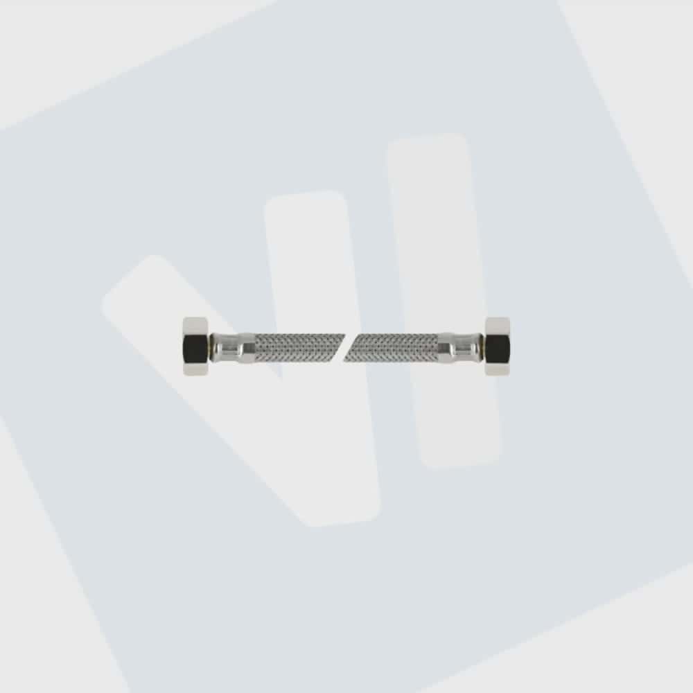 RVS flexibele slang 35 cm 2x ½" binnendraad aansluiting (KIWA)