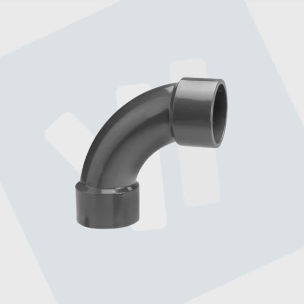 Ruime bocht PVC 25-32-40-50-63 mm PN16 (90 graden)